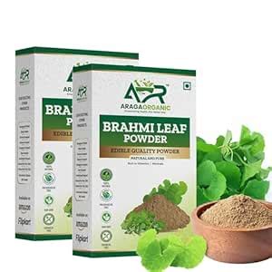 Araga Organic Brahmi Powder 500gm - Pure and Natural Brahmi Powder for ...