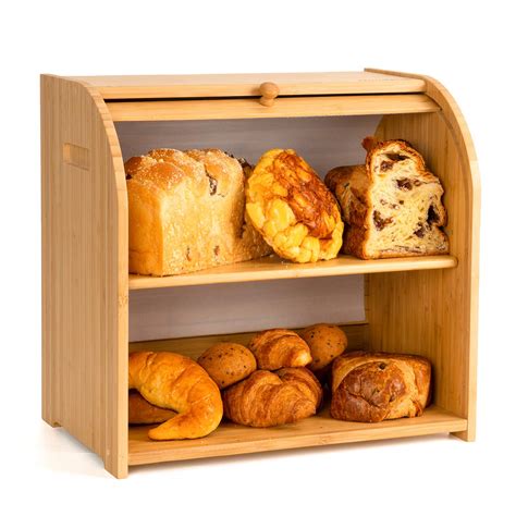 Buy Goodpick Large Double Bread Bin - 2 Layer Large Roll Top Bread Bin ...