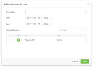 Do site housekeeping in peace with Maintenance - Pingdom Royal