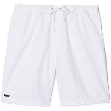 Lacoste Mens Quartier Taffeta Shorts - White - Tennisnuts.com