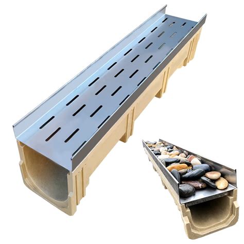 Channel Drain Pipe Outdoor Trench Drainage System 100 Cm Heavy ...