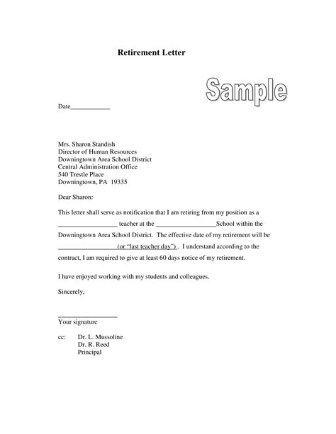 Free Retirement Letter Template - Social Media Template