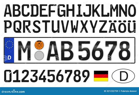 Germany Car License Plate Sample Stock Vector - Illustration of number ...