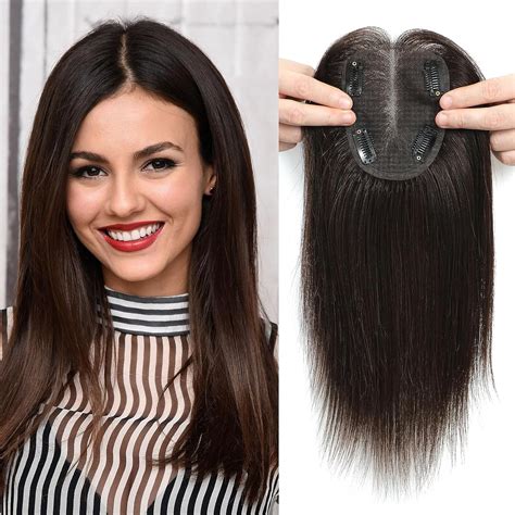 DAZZ LOOK® 4 x 3.5 Inches Silk Base, 4 Clip in, Middle Partition, 16 ...