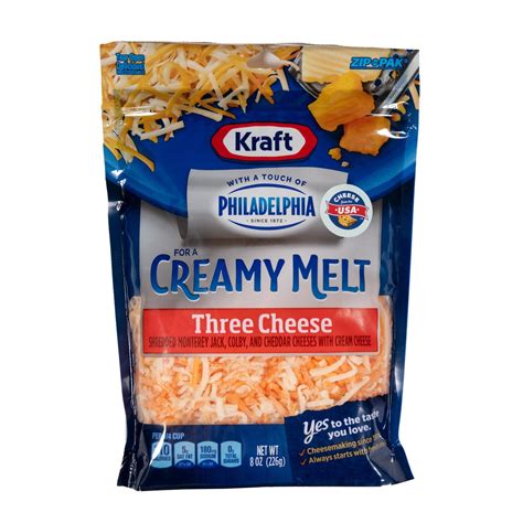 Kraft Shredded Creamy Melt Monterey & Colby Jack Three Cheese 226g ...