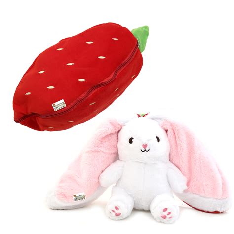 Nekko Soft Toys Unique Zipper Reversible Strawberry Bunny Soft Toy for ...