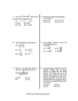 Image result for Functions Algebra Test