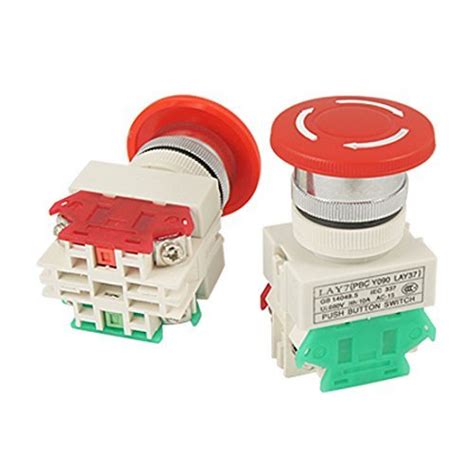 Alcoa Prime2 Pcs x Red Mushroom Emergency Stop Push Button Switch NO+NC ...