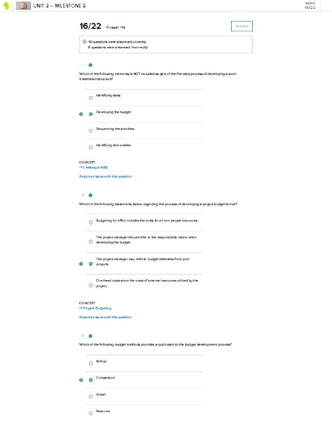 Milestone 3-25 out of 25 correct - 1 CONCEPT → Monitoring Cost 2 ...