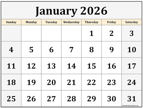 Month Of January 2026 Printable Calendar - Free 2025 Calendar Printable