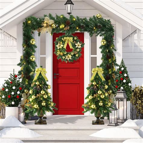 Battery Operated Lighted Outdoor Christmas Wreaths Nearly Natural 24