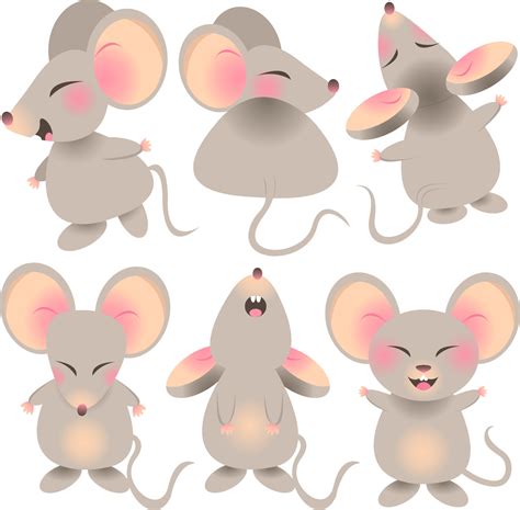 cute mice character baby kid mouse icon set little rat 10596138 Vector ...