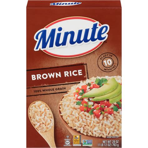 Minute Instant Brown Rice, Rich & Nutty 100% Whole Grain Quick Rice, 28 ...