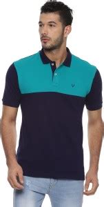 Allen Solly Colorblock Men Polo Neck Blue T-Shirt - Buy Allen Solly ...