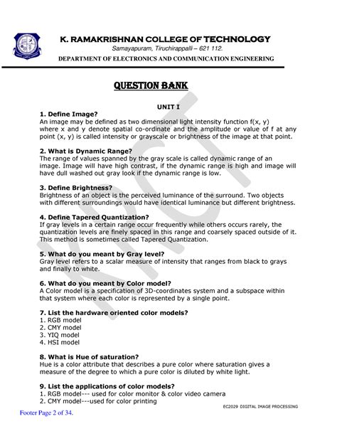DIP QP - Lecture Notes - EC2029 DIGITAL IMAGE PROCESSING K ...