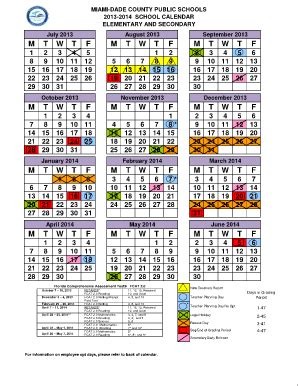 Miami Dade County Public School Calendar - Fill and Sign Printable ...