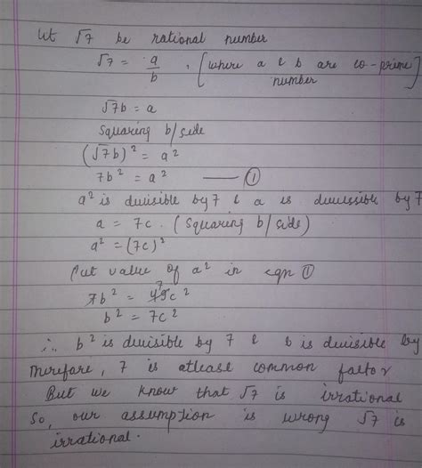 Prove that root 7 is irrational - Brainly.in