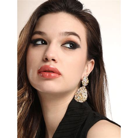 Buy SOHI Women The Aqua Regia Drop Earrings - California Gold Online