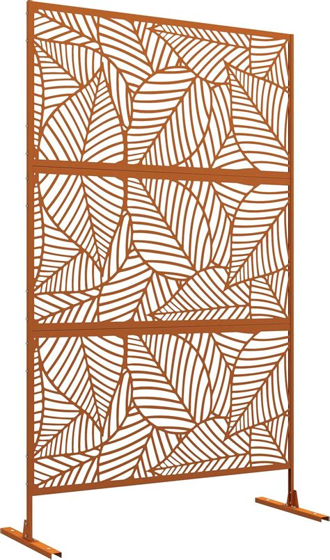 Amazon.com : Outsunny Metal Outdoor Privacy Screen, Decorative Privacy ...