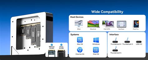 Acasis 4 Bay 40Gbps M.2 NVMe RAID SSD Enclosure Compatible with Thunde