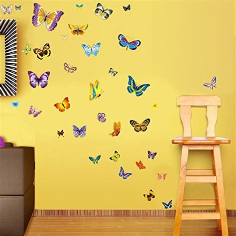 Buy Jaamso Royals 'Multicolor Butterflies' Wall Sticker (PVC Vinyl ...