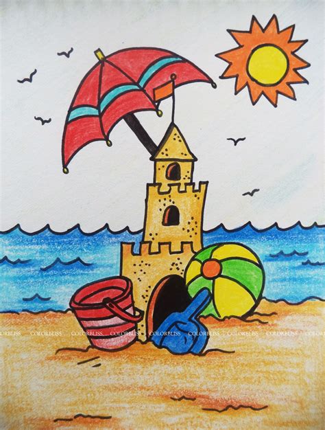 Beach Drawing for Kids