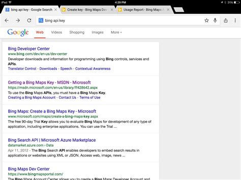 Image result for Bing Maps API Key