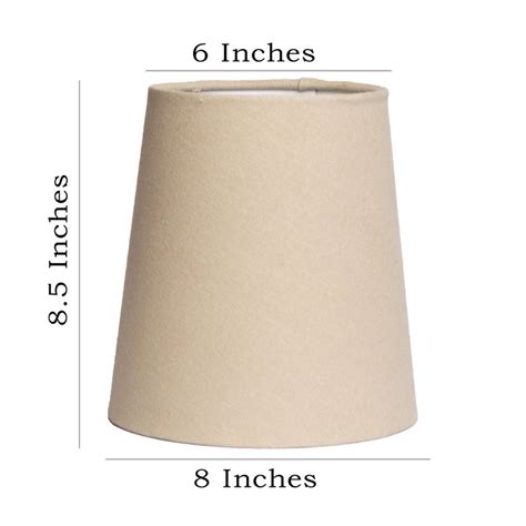 8" Conical Cotton Duck Grey Lamp Shade - PineCraft