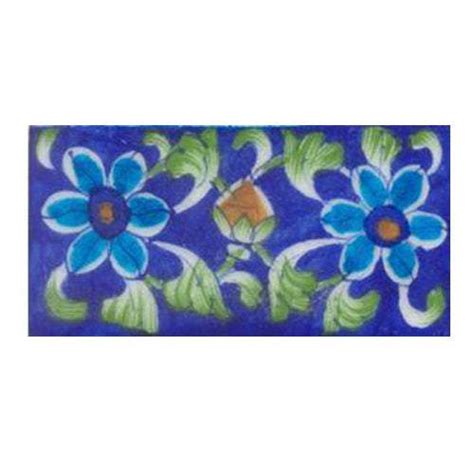 Two turqouise flower with blue tile – NEERJA INTERNATIONAL INC