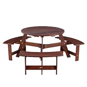 Costway 2-in-1 Transforming Interchangeable Wood Picnic Table Bench ...