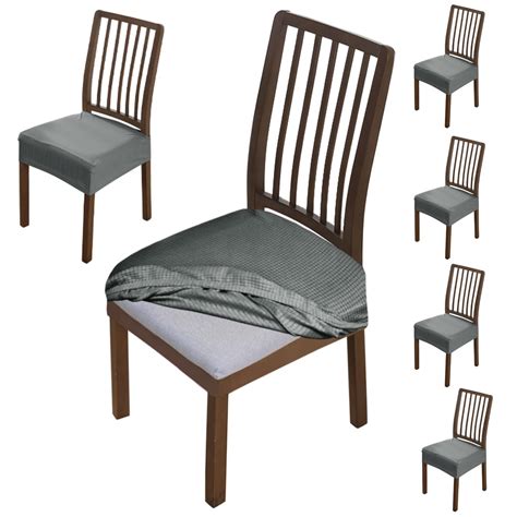 HOKIPO Jacquard Dining Chair Seat Cover, Stretch Fitted, Removable ...