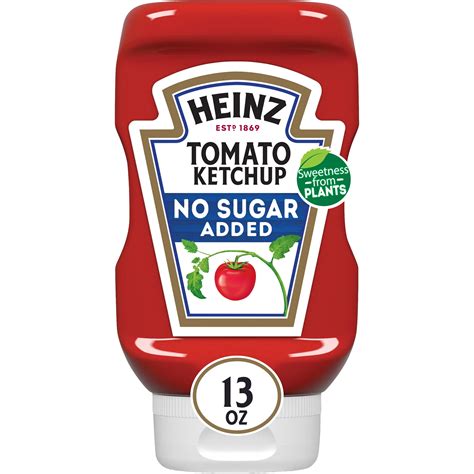 Heinz Tomato Ketchup with No Sugar Added, 13 oz Bottle - Walmart.com