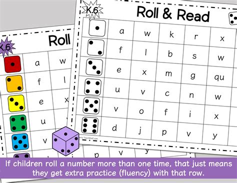 Roll and Read Kindergarten Fluency/letters/sounds/words/decoding Small Group or Independent ...