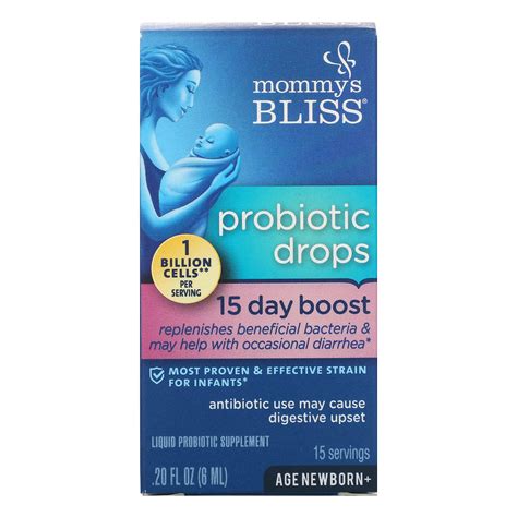 Mommy's Bliss, Probiotic Drops, 15 Day Boost, Newborn+, 0.20 fl oz (6 ...