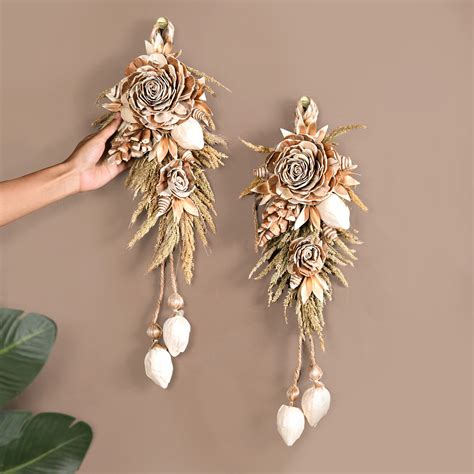 Organic Luxe Bloom Festive Wall Hanging Set Of 2 Online - Premium Wall ...