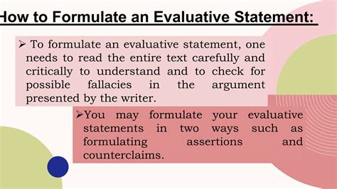 Image result for Evaluative Statement Examples