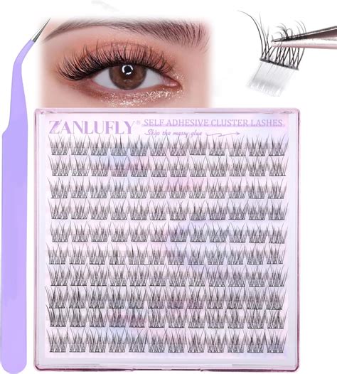 Amazon.com: Self Adhesive Cluster Lashes Natural No Glue Individual ...