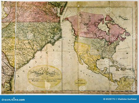 Antique Map of United States C. 1800 Stock Image - Image of background ...