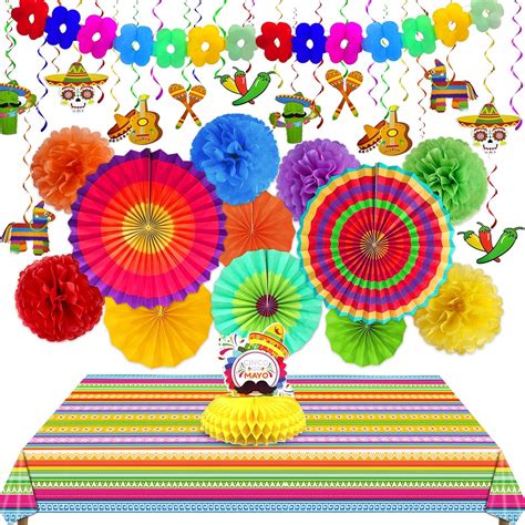 Amazon.com: [ 7 Varieties ] TURNMEON 39 Pcs Fiesta Mexican Party ...