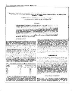 Investigations on magnesium-meta-dinitrobenzene organic cell at ...
