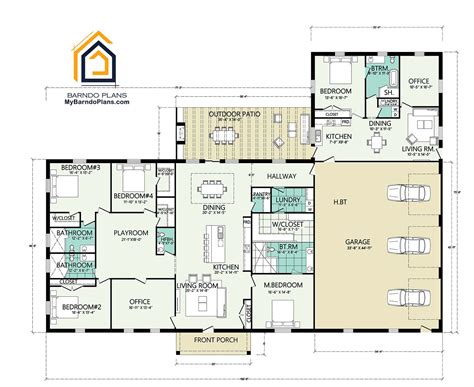 Outlaws Multi-Generational Barndominium Floor Plan - Barndo Plans