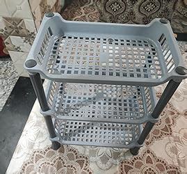 Kuber industries Plastic 3 Layer Multi-Purpose Kitchen Storage Basket ...