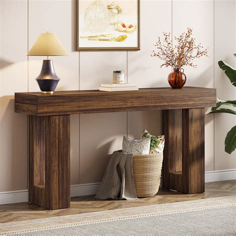 Tribesigns 63 Inch Long Console Table Wooden Rectangular Sofa Table ...