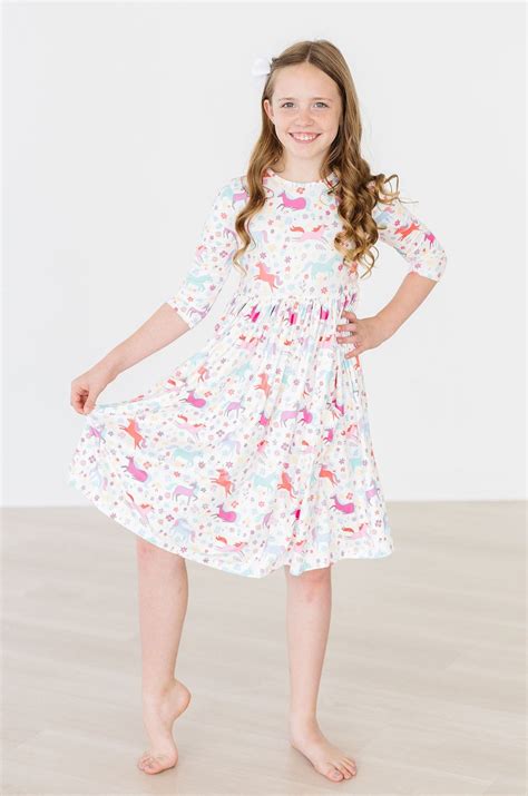 Unicorn Queen S/S Pocket Twirl Dress | Mila & Rose