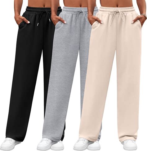Neer 3 Pack Women's Sweatpants with Pockets, High Waisted Casual Yoga ...