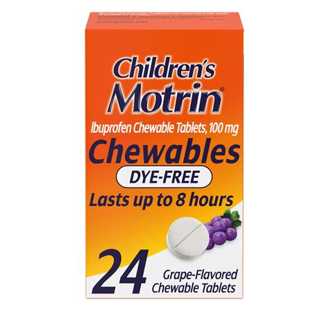Motrin Children's Grape Chewable Ibuprofen Tablets 100mg for Fever & Pain Relief - Walmart.com
