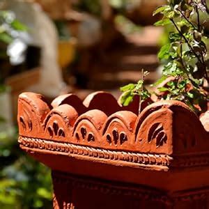 Village Decor Handmade Terracotta Brindavan / Tulsi Pot - (B*H- 10*12 ...