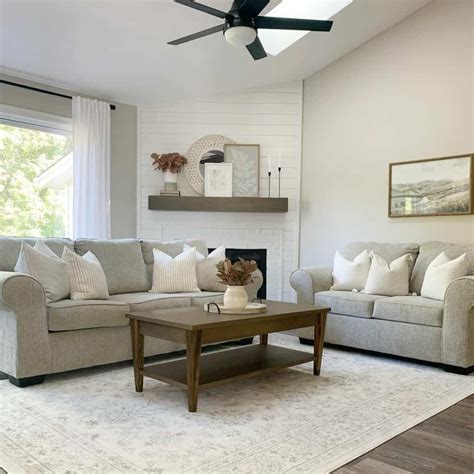 Modern Living Room With Heather Gray Sofas - Soul & Lane