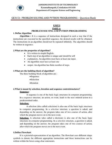 24.Question Bank - This question bank is useful - GE3151- PROBLEM ...