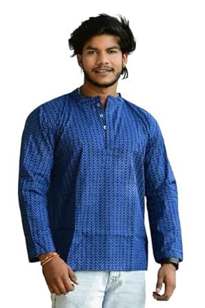 Buy ALL ABOUT POSHAAK Men's Printed Traditional Cotton Kurta with Long ...